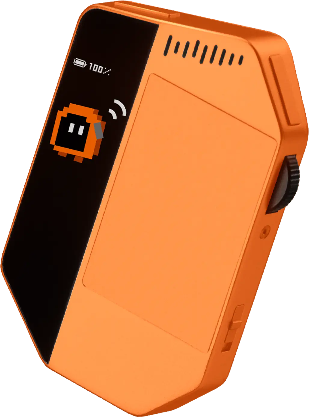 Orange WhisPrompt controller floating in front of the voice input demonstration